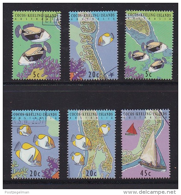 COCOS-KKEELING ISLANDS,1994, Mint Never Hinged Stamp(s) Fishes, Small Lot, #10 - Fishes