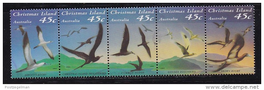 CHRISTMAS ISLANDS, 1993, Mint Never Hinged Stamp(s) Birds, Strip Of 5, #14 - Other & Unclassified