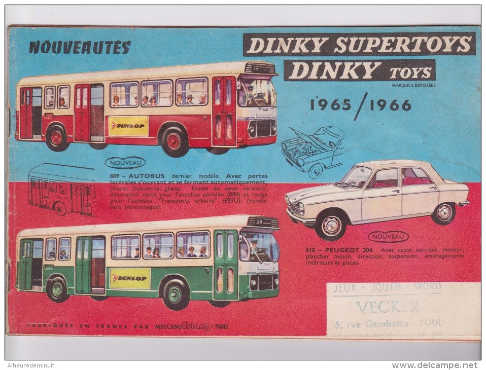 Catalogue DINKY TOYS"SUPERTOYS"1965/1966"voiture Miniature"autobus"camions"militaire"maquette"DS"Peugeot"Renault"Citroën - Magazines