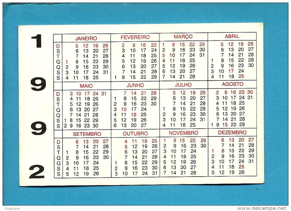 B. V.  MEDA - Bombeiros Voluntários ( Quartel ) - 1992 Pocket Calendar N.&ordm; 325 - Portugal - Kleinformat : 1991-00