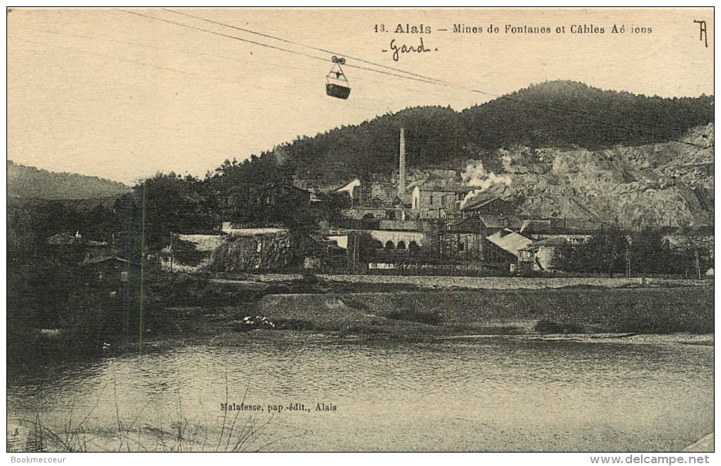 30 GARD   ALES   ALAIS MINES DE FONTANES ET CABLES AERIENS  Vierge - Alès