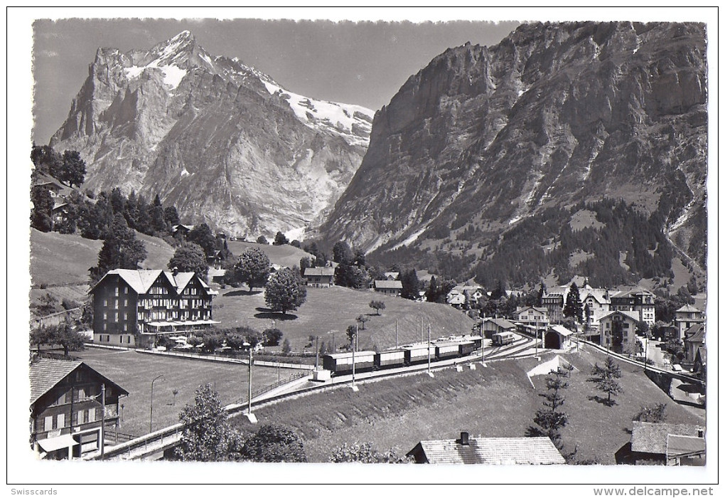 GRINDELWALD: Teilansicht Mit Züg ~1950 - Grindelwald