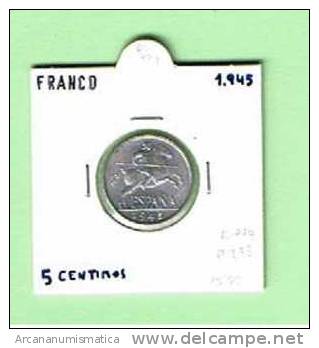 FRANCO ESTADO ESPAÑOL  5 CENTIMOS Aluminio 1.945 SC/UNC     DL-997 - 5 Céntimos