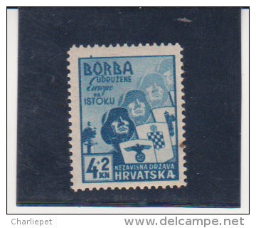 Croatia 1941 Scotyt #  B6 MNH Soldier With Arms Of The Axis States Spot On Lower Right   Catalogue $3.75 - Croatie