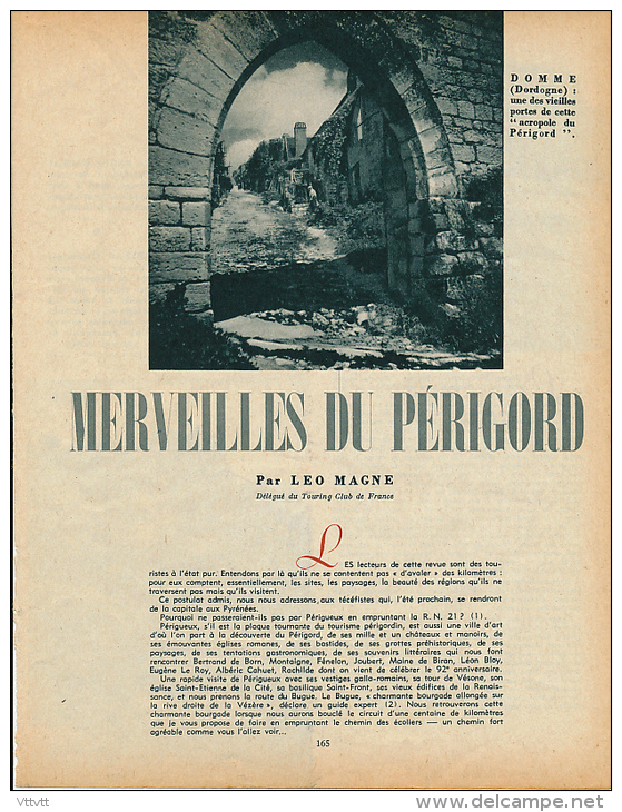 1952 : Document, LE PERIGORD (5 Pages Illustrées) Domme, La Roque-Gageac, Beynac, Sarlat, Cadouin, Les Eyzies, Lascaux.. - Ohne Zuordnung