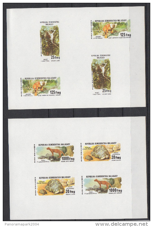 Madagascar Madagaskar 1979 Mi. 846-849 Turtle Tortue Faune Fauna Lemur Lemurien Animals S/S IMPERF Bloc Block RARE ! - Sonstige & Ohne Zuordnung