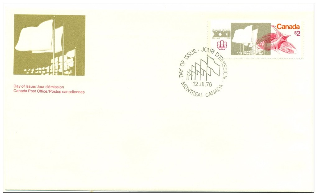 1976 Canada Olympic Stadium $2 First Day Cover - 1971-1980