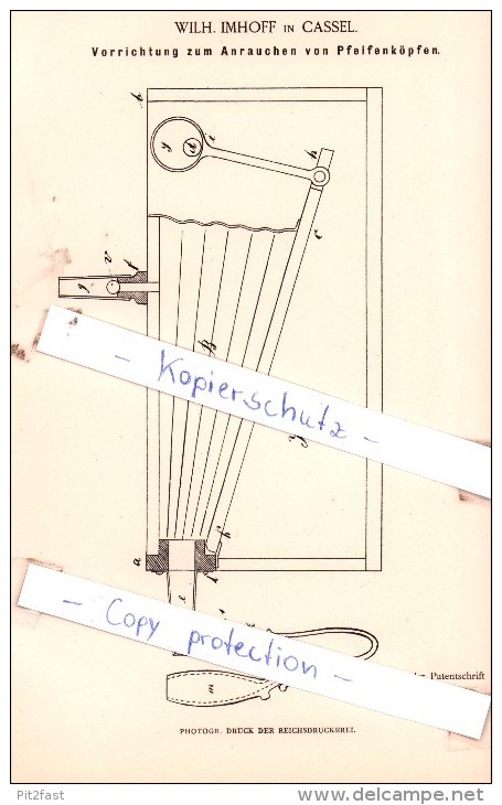 Original Patent  -  Wilh. Imhoff In Cassel , 1885 , Kurzwaaren !!! - Sonstige & Ohne Zuordnung