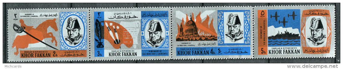 154 KHOR FAKKAN (Sharjah) 1966 - Churchill (Mi 46/49 Se Tenant) Neuf ** MNH) Sans Charniere - Khor Fakkan