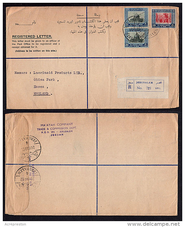 E0120 JORDAN 1962, Registered Cover Jerusalem To England - Jordanie