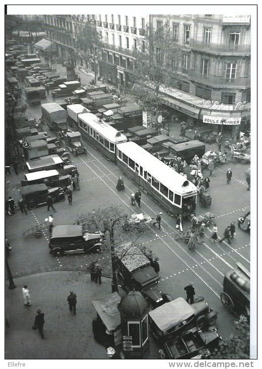 Paris - Tramway Pris Dans Un Embouteillage Quartier Des Halles En 1930 Diable  CPM 13/18 CM - Ratp Vie Du Rail - Transporte Público