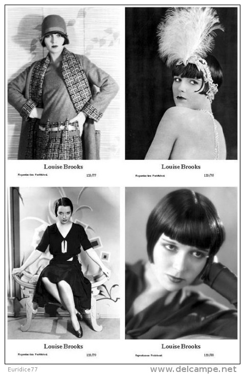 LOUISE BROOKS - Film Star Pin Up - Publisher Swiftsure Postcards 2000 SET 77-80 - Entertainers