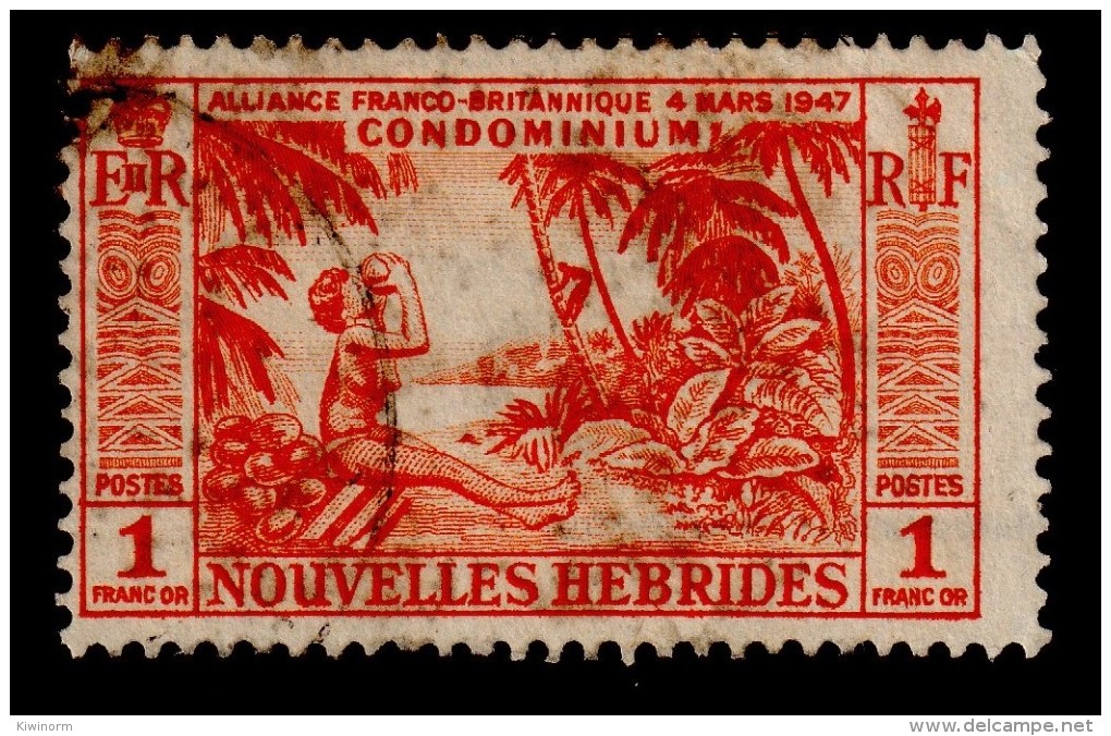 NEW HEBRIDES NOUVELLES HEBRIDES 1957 1F Definitive SG F104 - Very Fine Used VFU - 1B283 - Oblitérés