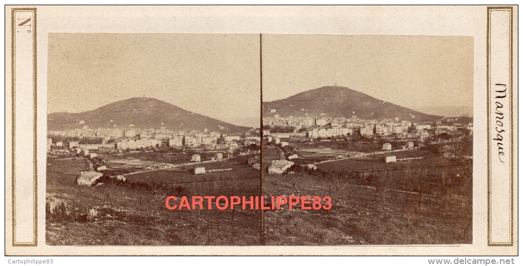 ALPES DE HAUTE PROVENCE 04 MANOSQUE VUE GENERALE - Stereoscopic