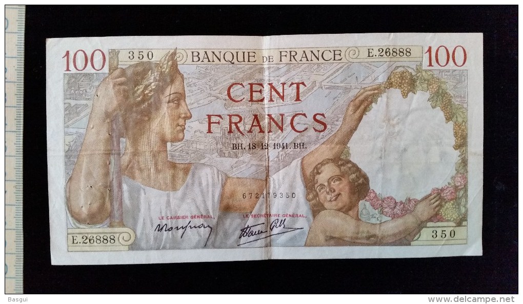 Billet 100 Francs "Sully"-1941,  E.268 - 100 F 1939-1942 ''Sully''