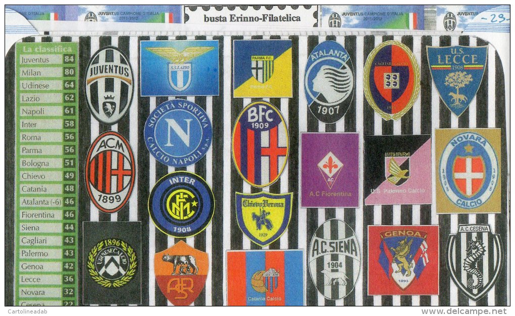 [DC9405] BUSTA CON ANNULLO - JUVENTUS CAMPIONE D&acute;ITALIA 2011-2012 - ERINNO FILATELICA - A. GORRAINI - Beroemde Teams