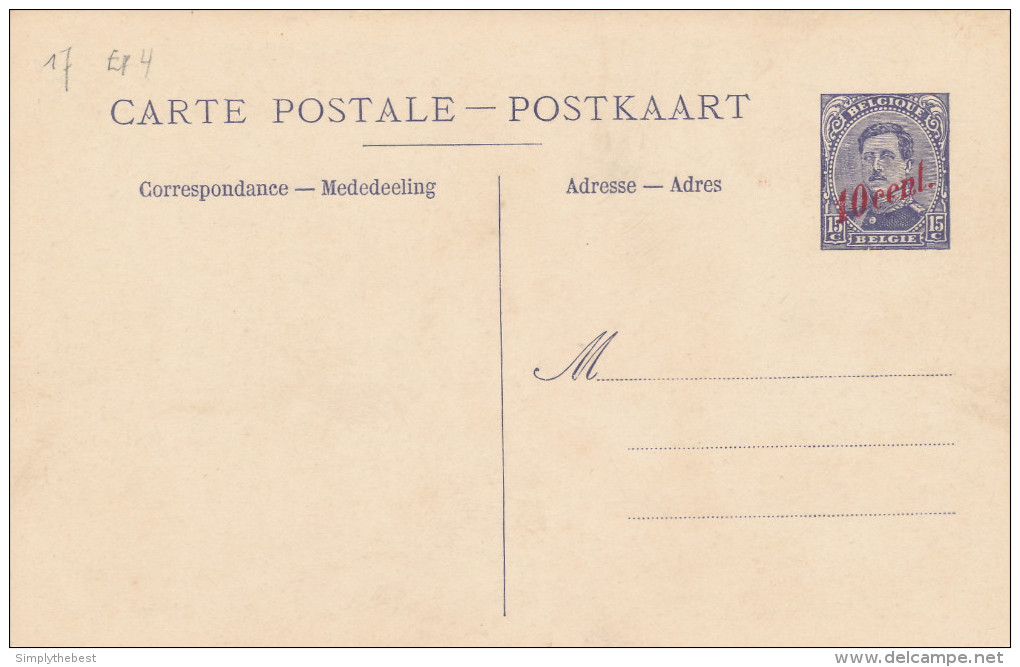 Carte Postale Paquebot 17 - 10 Cent. Sur 15 C Non Utilisée  --  XX116 - Liner Cards