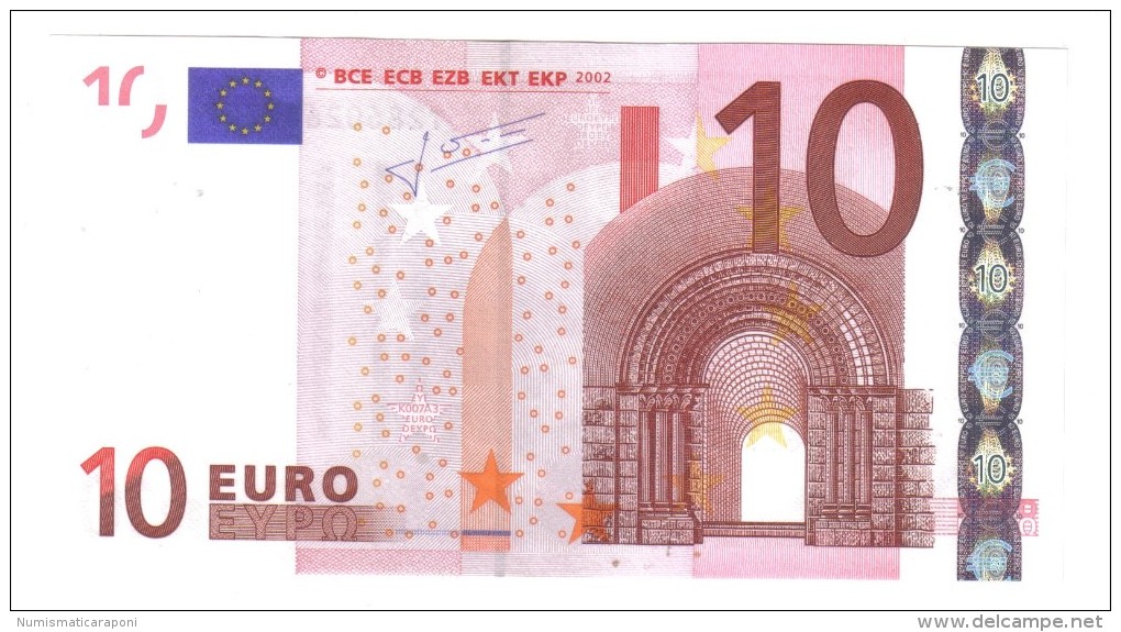 10 € Irlanda Eire T K007A3 Jean Claude Trichet Q.FDS ALMOST UNCIRCULATED  Cod.€.221 - 10 Euro