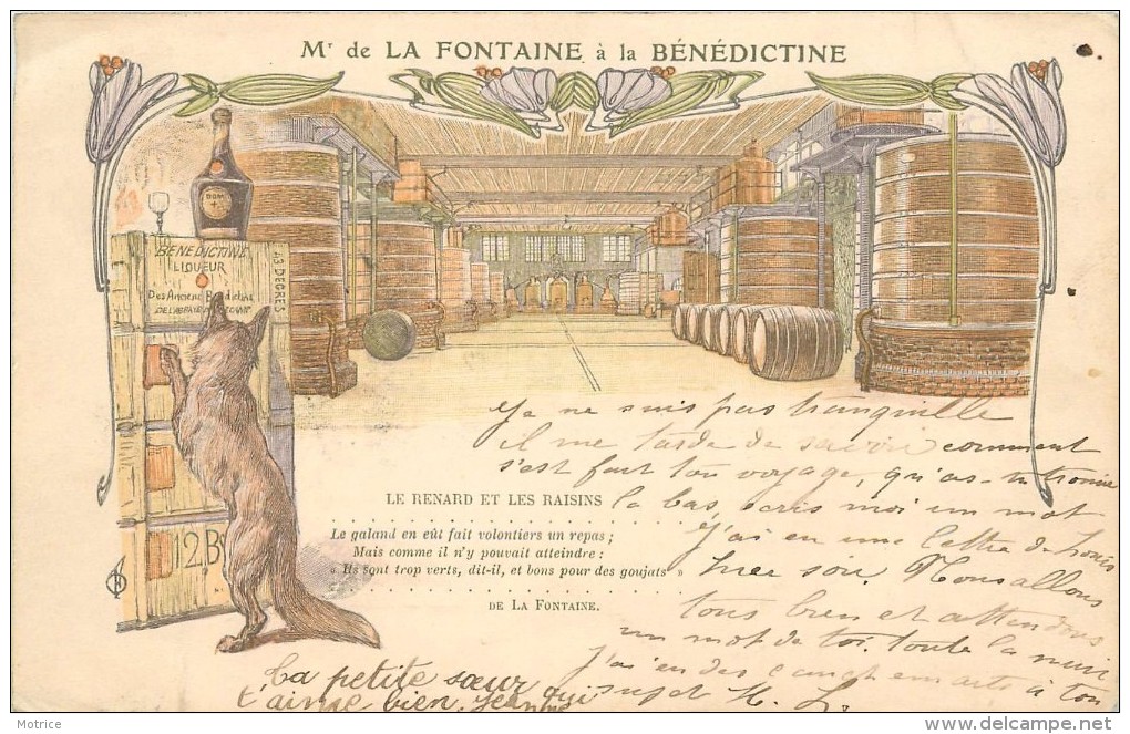 Mr DE LA FONTAINE A LA BENEDICTINE - Carte 1900. - Publicité