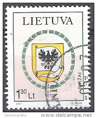 Lietuva 2001 Michel 775 O Cote (2013) 1.50 Euro Armoirie Birzai Cachet Rond - Lituania
