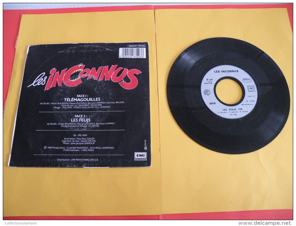 Les Inconnus, Télémagouilles - 1989 - Voir Photos,disque Vinyle - 2 € Le Vinyle 45 T - Cómica