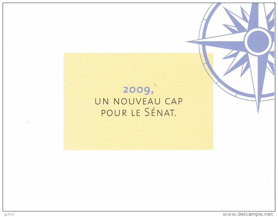 Voeux 2009 De Gérard Larcher, Président Du Sénat + Enveloppe Officielle Avec EMA 95 Gonesse TIM - Politieke En Militaire Mannen