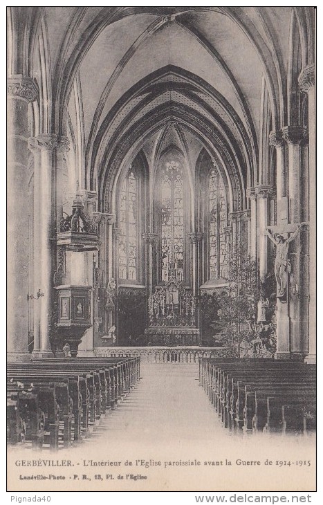 Cp , 54 , GERBEVILLER , L'Intérieur De L'Église Paroissiale Avant La Guerre De 1914-15 - Gerbeviller