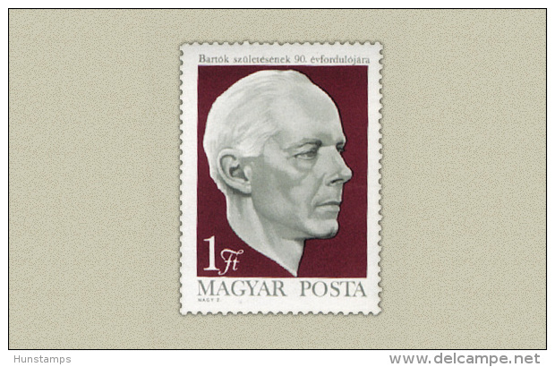 Hungary 1971. Béla Bartók Stamp MNH (**) Michel: 2659 / 1.20 EUR - Ungebraucht