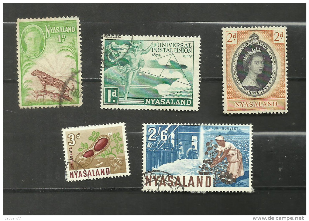 Nyassaland N°93, 96, 105, 135, 140 Cote 3.20 Euros - Nyassaland (1907-1953)