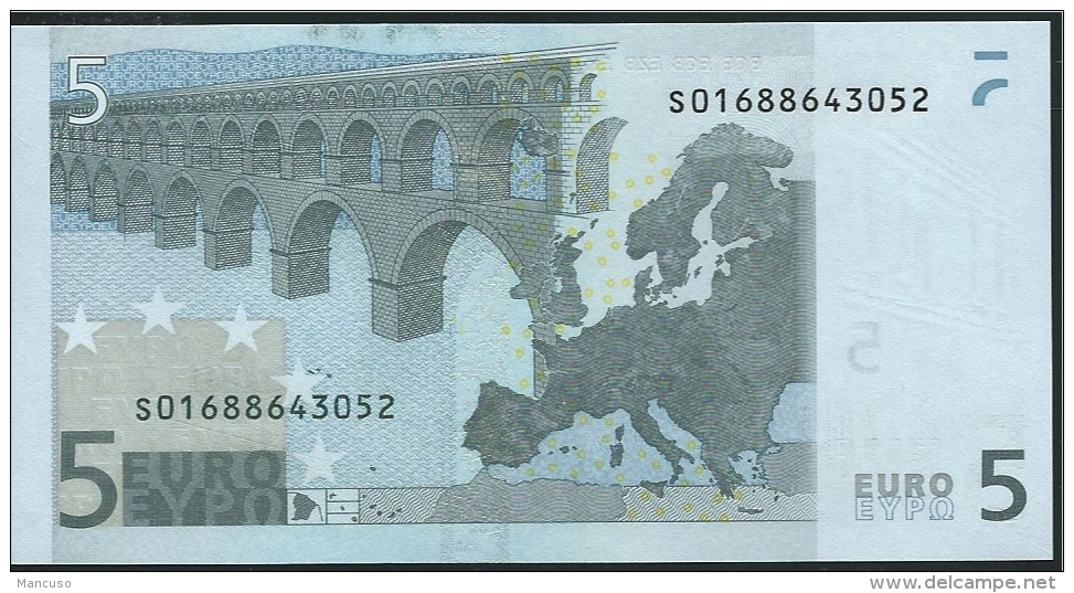 S ITALIA  5 EURO J001 I5  VARIANTE B  DUISENBERG   UNC - 5 Euro