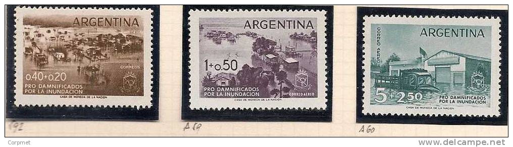 ARGENTINA - 1958 - DAMNIFICADOS POR LA INUNDACION - # 592+ A58/A59 - MINT (NH) - Other & Unclassified