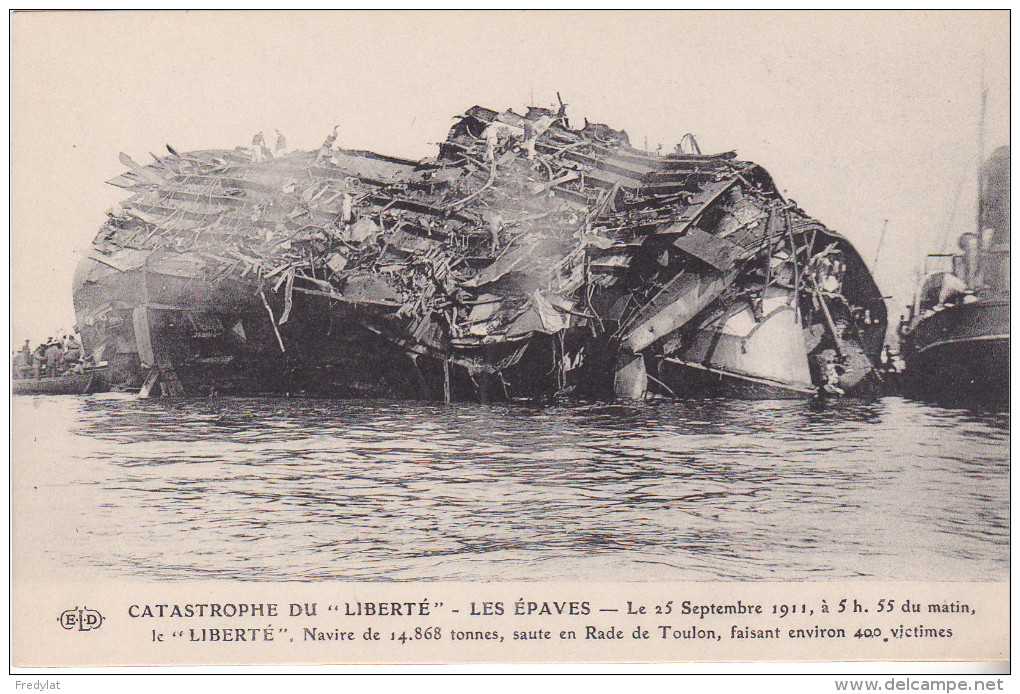 S- CATASTROPHE DU LIBERTE  LES EPAVES  DU 25/09/1911 - Warships