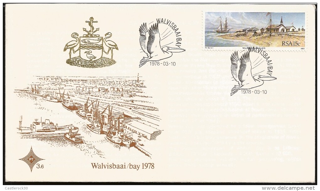 E)1978 NAMBIDIA, WALVISBAAI BAY, SHIELD, PELICAN, FDC - Namibia (1990- ...)