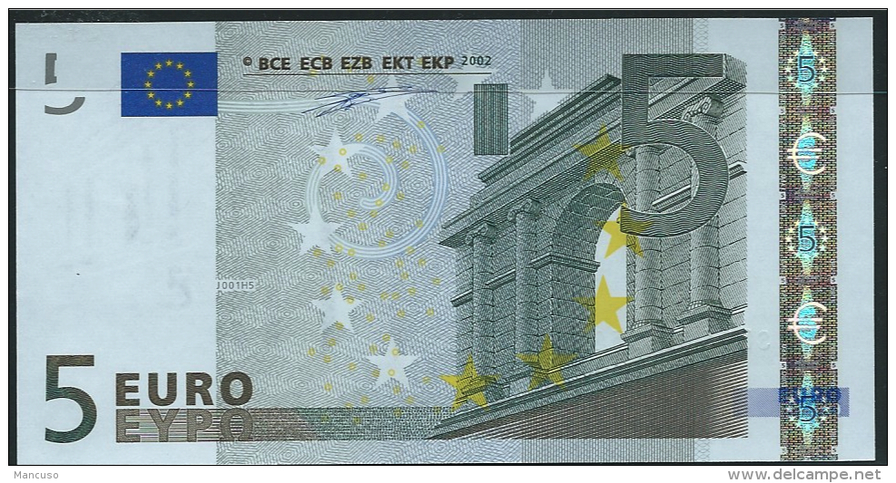 S ITALIA  5 EURO J001 H5  DUISENBERG   UNC - 5 Euro