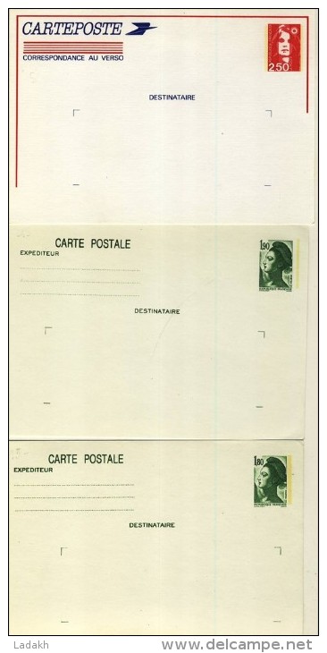 6 ENTIERS  POSTAUX # CARTE POSTALE #  TYPE MARIANNE CHEFFER  GANDON BICENTENAIRE DECARIS - Lots Et Collections : Entiers Et PAP