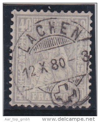 Heimat SZ Lachen 1880-10-12 Voll-O Sitzende Zu#42 40Rp. Grau - Usati