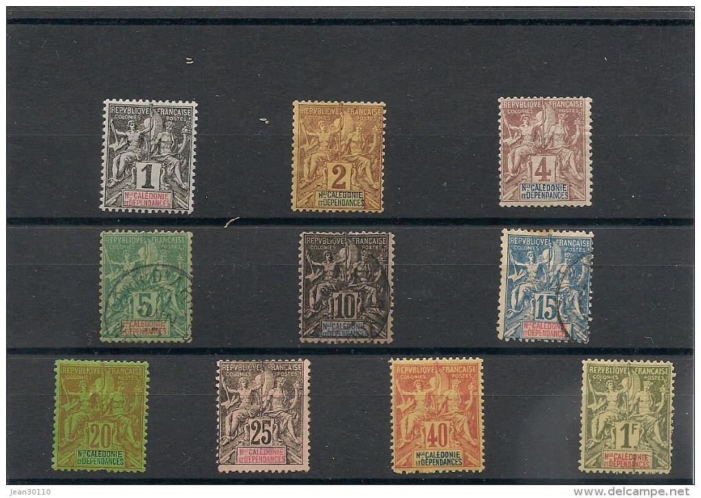 NOUVELLE CALÉDONIE Année 1892 Lot */oblitérés Côte: 85,00 € - Collections, Lots & Series