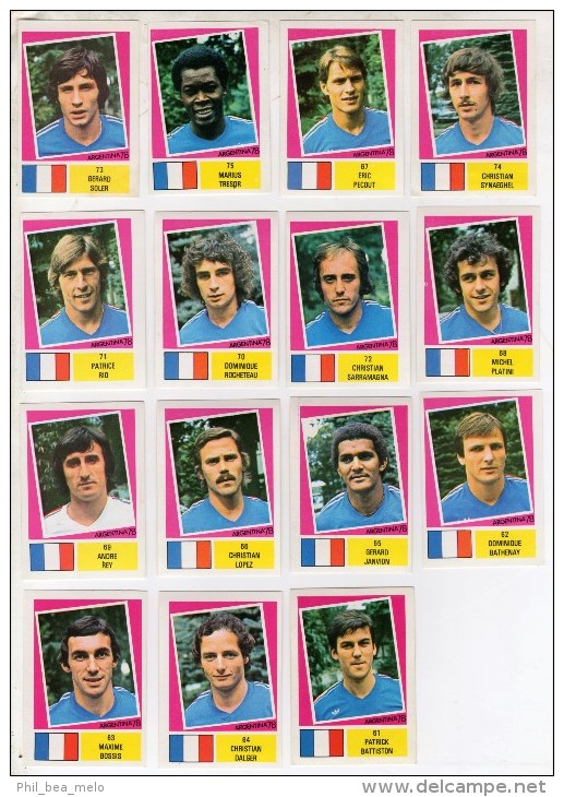 FOOT AGEDUCATIFS WORLD CUP ARGENTINA 78 - EQUIPE DE FRANCE COMPLETE - 15 STICKERS - Edition Française