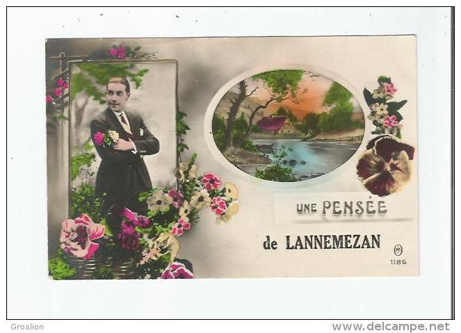 LANNEMEZAN (65) CARTE FANTAISIE UNE PENSEE DE LANNEMEZAN 1186 - Lannemezan