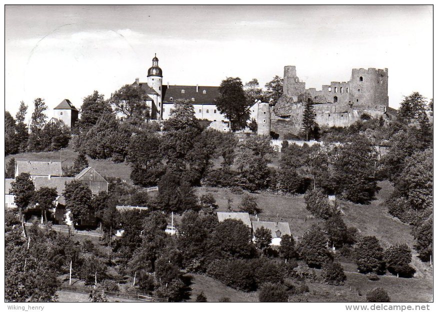 Frauenstein Im Erzgebirge - S/w Blick Auf Schloß & Burgruine - Frauenstein (Erzgeb.)