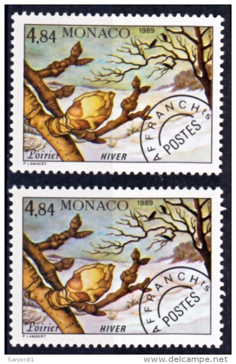 Monaco Préo 105 Variété Fond Jaune Et Fond Gris Poirier Neuf ** TB  MNH Sin Charnela - Variétés