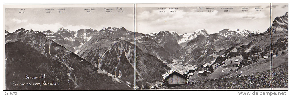 Suisse - Braunwald - Panorama Vom Rubschen - Carte 3 Volets - Braunwald