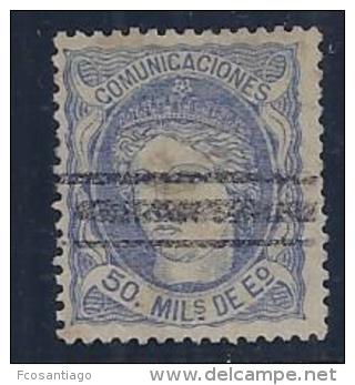 ESPAÑA 1870 - Edifil #107s Barrado - Sin Goma - Unused Stamps