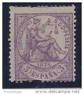 ESPAÑA 1874 - Edifil #144 - MLH * - Unused Stamps