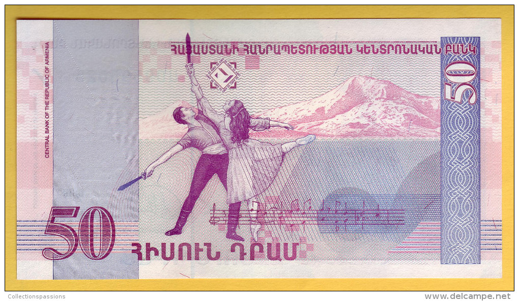 ARMENIE -  Billet De 50 Dram. 1998. Pick: 41. NEUF - Arménie