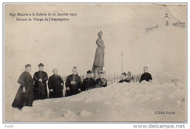 Mgr Maurin Evèque De Grenoble, A LA SALETTE Le 10 Janvier 1912 Devant La Vierge De L' Assomption  ( 83343) - Autres & Non Classés