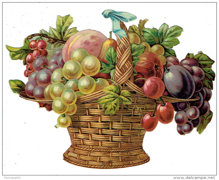 Grand Découpi (19.5 X 15 Cm) Gaufré - Panier De Fruits - Autres & Non Classés