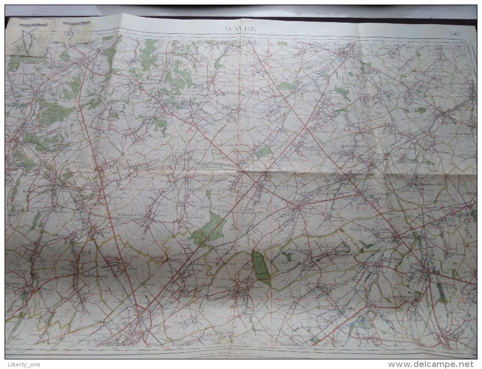 WAVRE Louvain ( Nr. 40 ) Anno 1933 Schaal / Echelle / Scale 1: 40.000 ( Stafkaart : Zie Foto´s ) ! - Autres & Non Classés