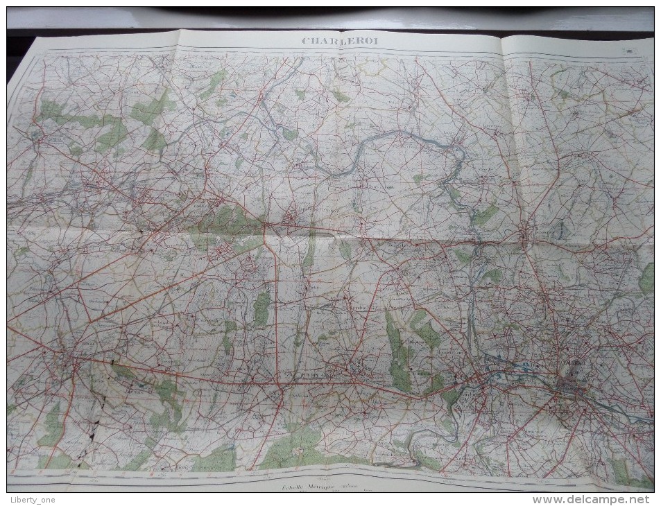 CHARLEROI ( Nivelles ) ( Nr. 46 ) Anno 1934 Schaal / Echelle / Scale 1: 40.000 ( Stafkaart : Zie Foto´s ) ! - Autres & Non Classés