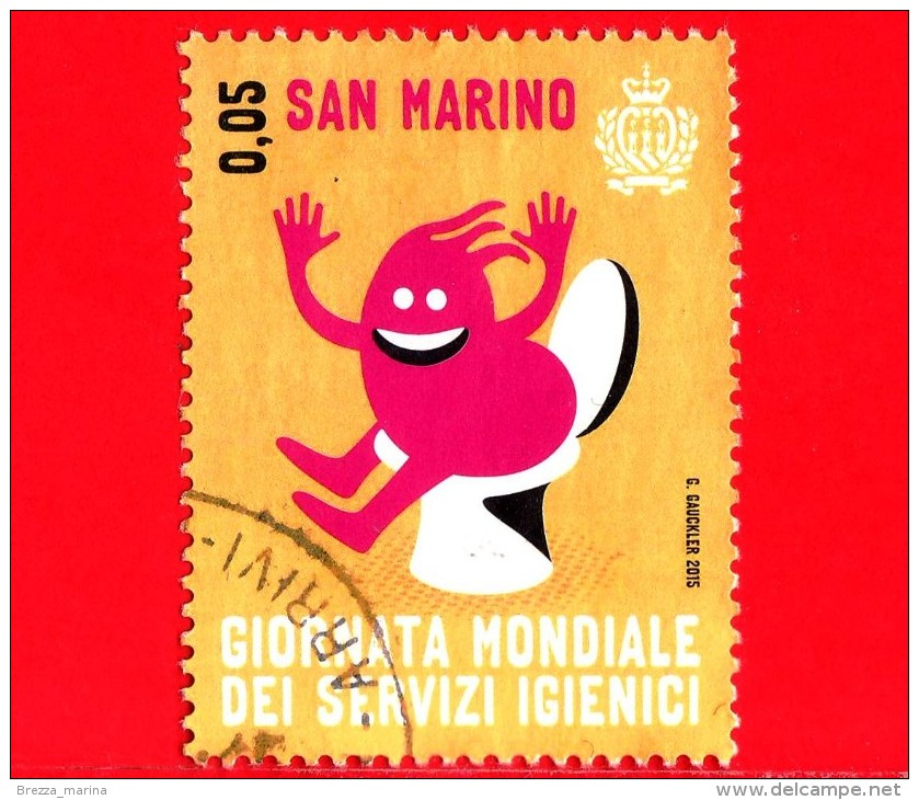 SAN MARINO - Usato - 2015 - Giornata Mondiale Dei Servizi Igienici - Sagome - World Day Of Toilets - 0.05 - Used Stamps